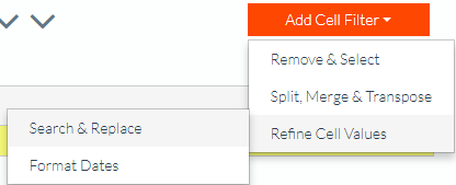 Regex input in text filter settings