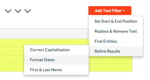 Format Dates filter selected from Refine Results menu