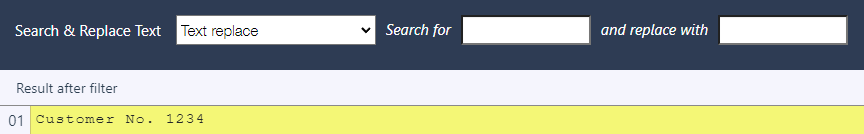 Search and Replace Filter