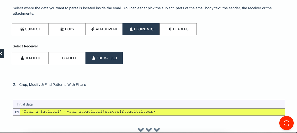From-Field selected as data source