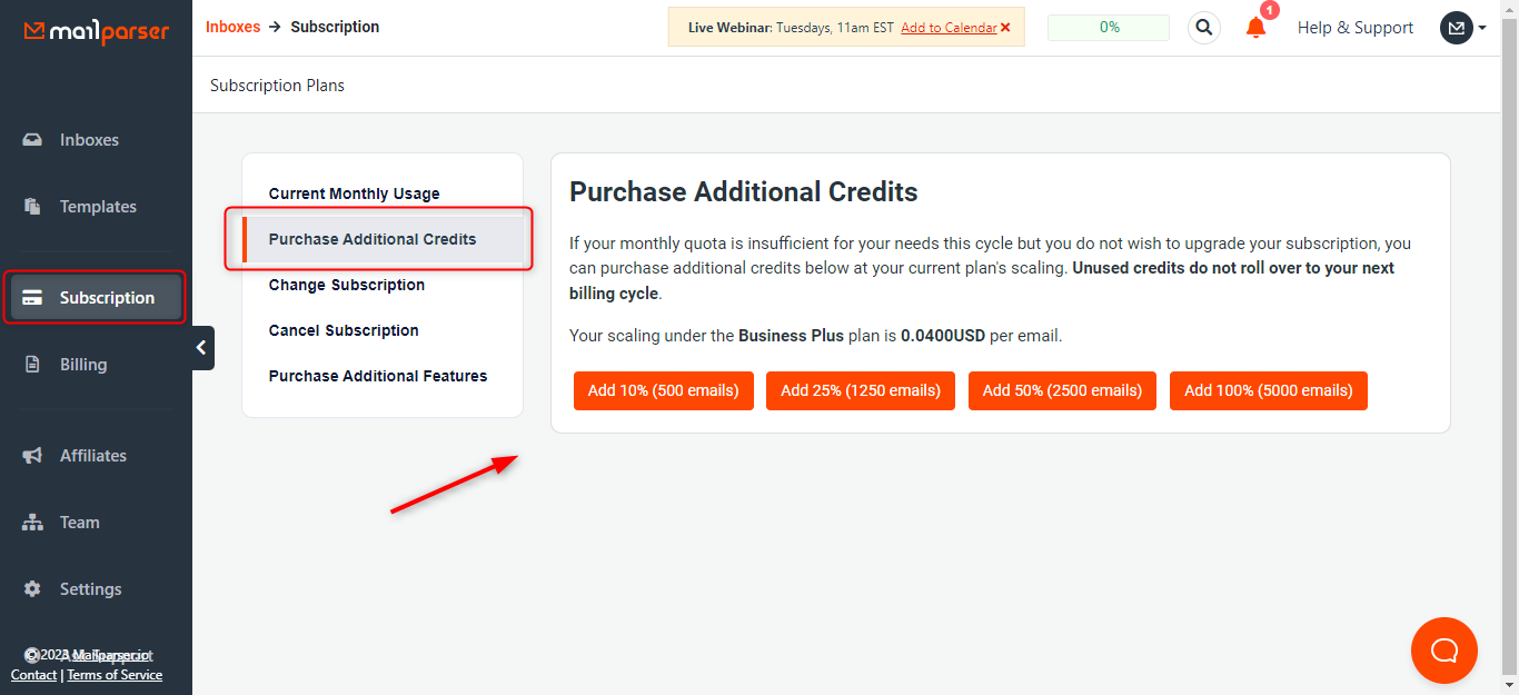 What happens if I go over my credits limit