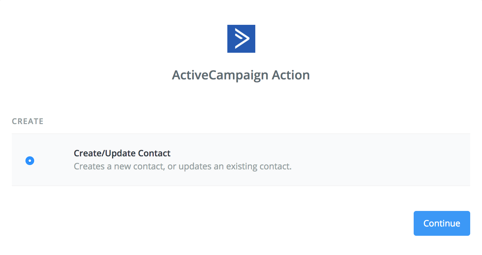 Creating a new contact action step in ActiveCampaign via Zapier