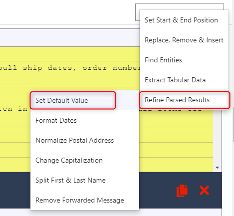 Setting a default value filter in a mailparser.io parsing rule