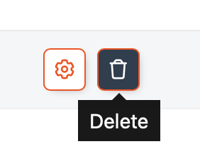 Trash icon and popup confirmation for folder deletion